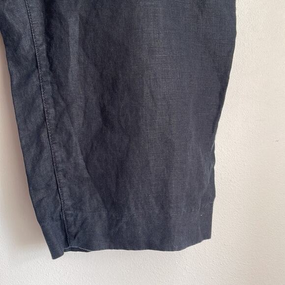 L. L. Bean Class Fit 100% linen lagenlook minimalist cropped trouser pants - Picture 3 of 6